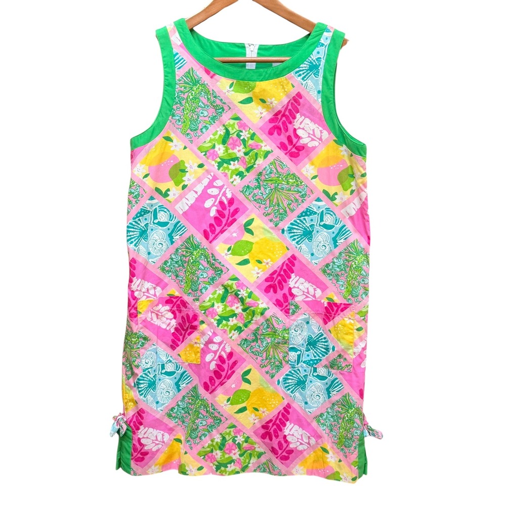 Lilly Pulitzer Patchwork Sleeveless Mini Shift Dress Womens 6‎ Preppy Vacation